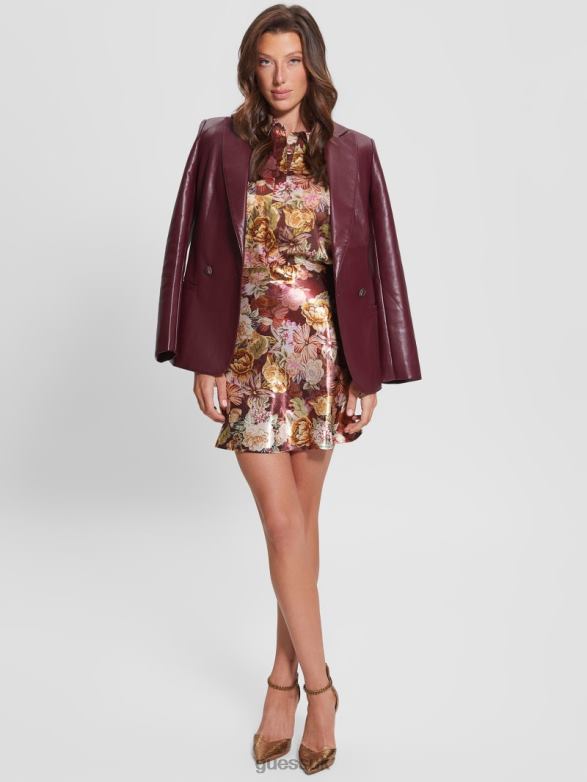 GUESS Women Eco Taryn Satin Skirt Digital Tapestry Print Ma Apparel V28V62444