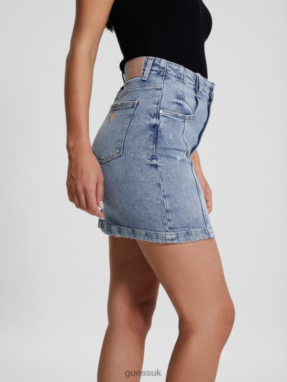GUESS Women Eco Willow Denim Skirt Theatre Apparel V28V631