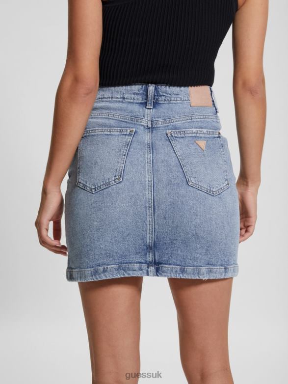 GUESS Women Eco Willow Denim Skirt Theatre Apparel V28V631