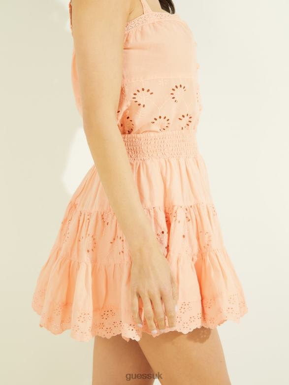 GUESS Women Hesper Skirt Peach Touch Multi Apparel V28V62341