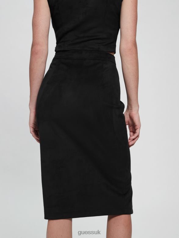 GUESS Women Mirabelle Faux-Suede Skirt Black Apparel V28V62441