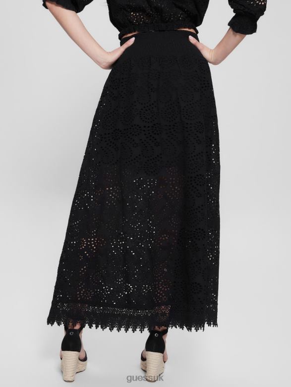 GUESS Women Sangallo Rafa Long Skirt Black Apparel V28V62023