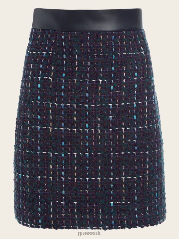 GUESS Women Secret Tweed Skirt Satellite Purple Multi Apparel V28V62280
