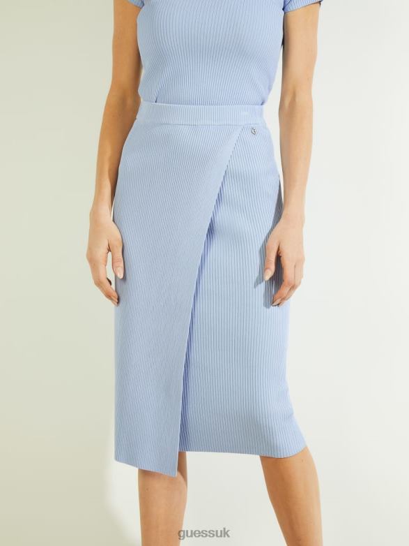GUESS Women Yvette Sweater Skirt Coronado Blue Apparel V28V62412