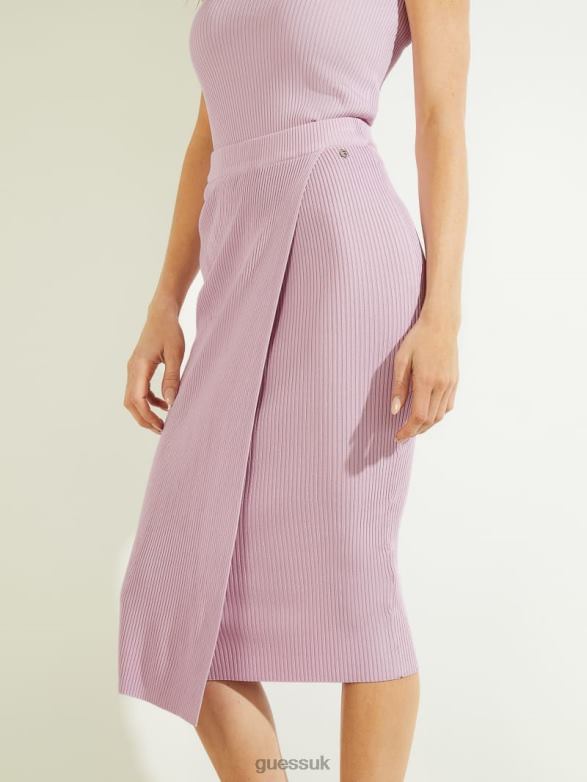 GUESS Women Yvette Sweater Skirt Linen Lilac Apparel V28V62455