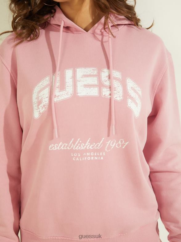GUESS Women Bryony Hoodie Pink Story Apparel V28V61947