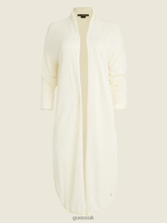 GUESS Women Camille Open-Front Cardigan Cream White Apparel V28V6970
