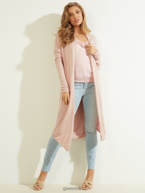 GUESS Women Camille Open-Front Cardigan Dolly Pink Apparel V28V6966