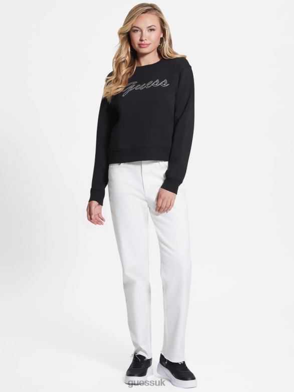 GUESS Women Eco Alona Logo Sweater Black Apparel V28V61618
