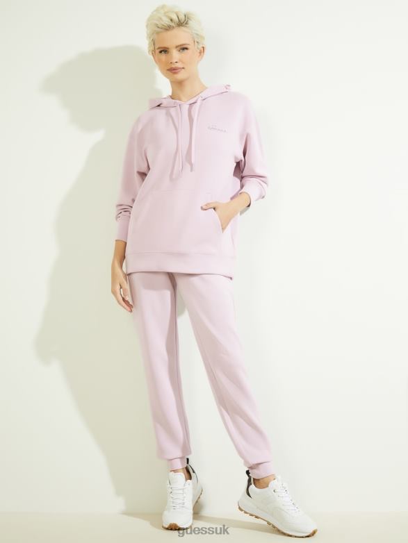 GUESS Women Eco Effie Hoodie Light Mist Liliac Apparel V28V62518
