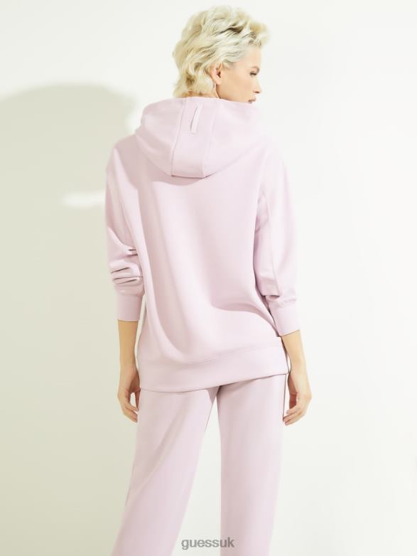 GUESS Women Eco Effie Hoodie Light Mist Liliac Apparel V28V62518
