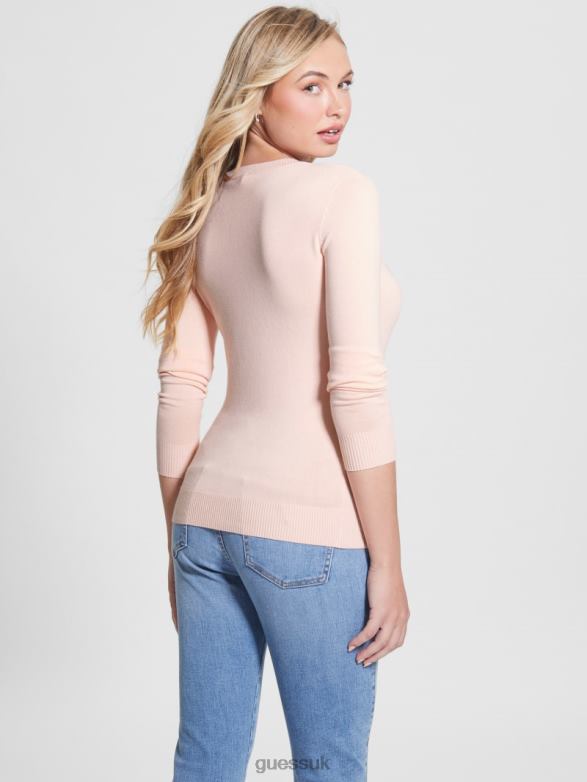 GUESS Women Eco Eloise Sweater Blush Breeze Apparel V28V61667