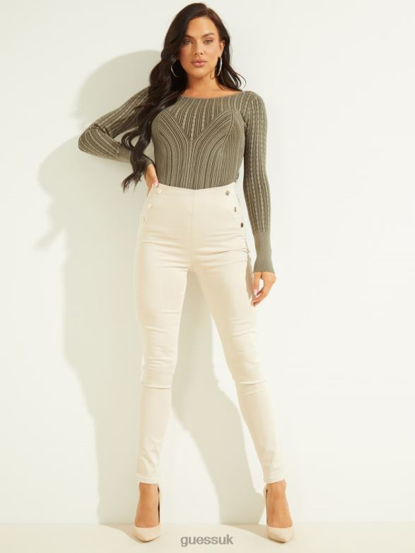 GUESS Women Eco Julie Sweater Top Olive And Sage Leaf Vanis Apparel V28V61511