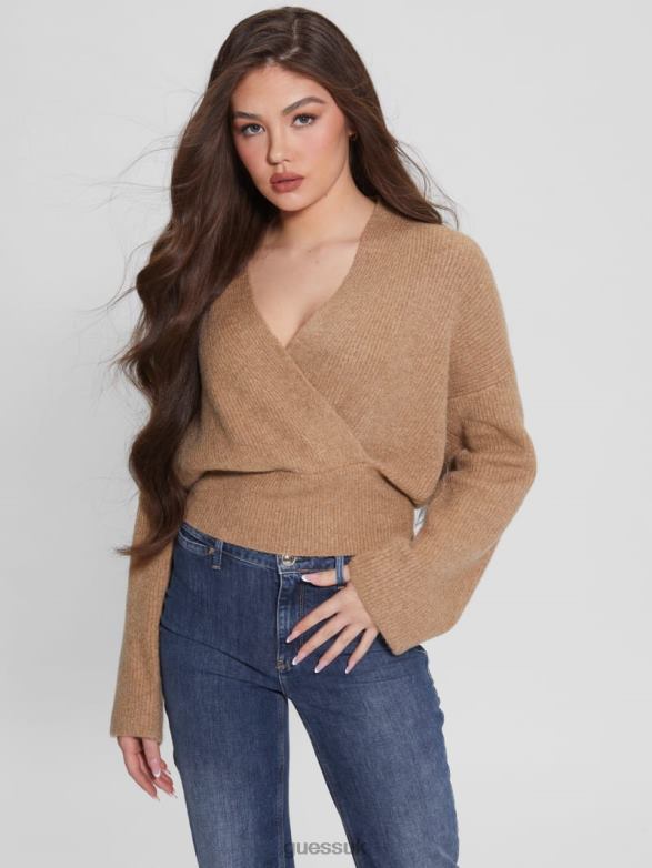 GUESS Women Eco Nora Sweater Desert Storm Multi Apparel V28V61695