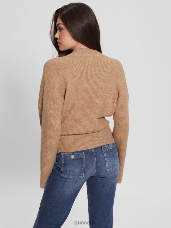 GUESS Women Eco Nora Sweater Desert Storm Multi Apparel V28V61695