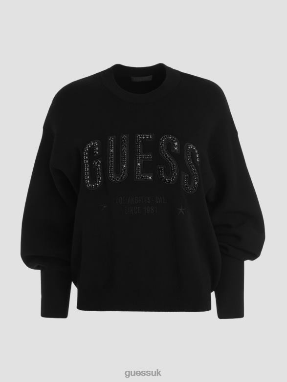 GUESS Women Estelle Logo Sweatshirt Black Apparel V28V61659