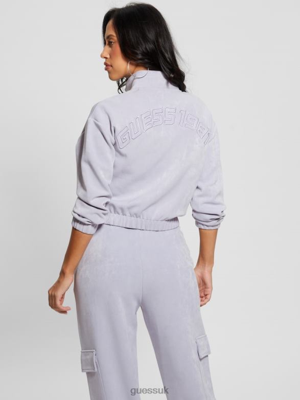 GUESS Women Euphemia Cargo Zip-Up Sweater Glacier Sea Blue Apparel V28V62463