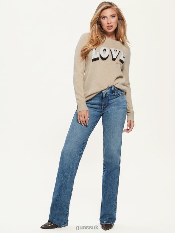 GUESS Women Juliette Cashmere Sweater Beige Melange Apparel V28V61441