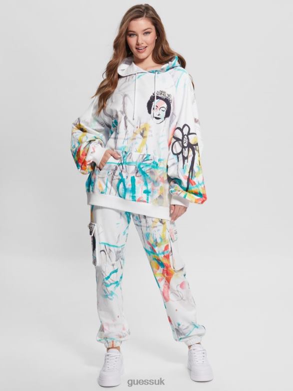 GUESS Women Queen Graphic Hoodie Street Art Print Apparel V28V61901