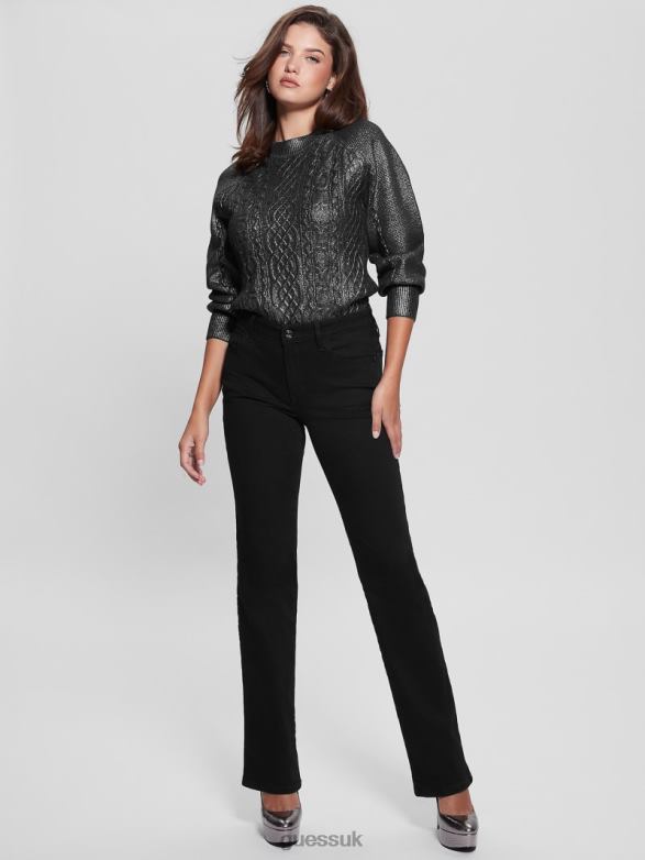 GUESS Women Sophie Metallic Sweater Gunmetal Apparel V28V61495