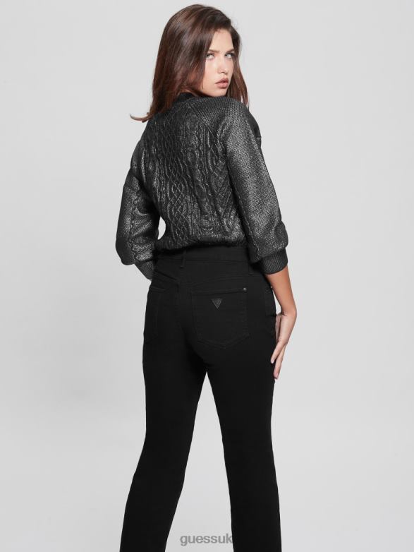 GUESS Women Sophie Metallic Sweater Gunmetal Apparel V28V61495
