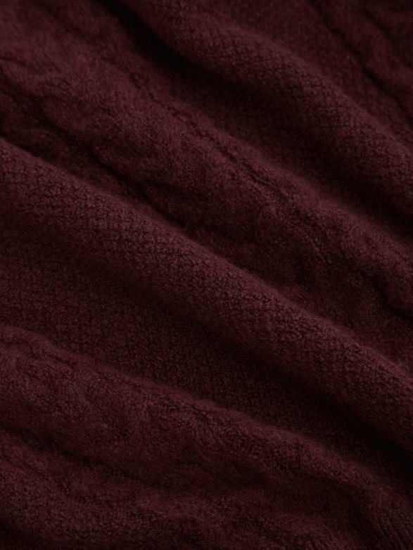 GUESS Women Teresa Mixed Cable-Knit Sweater Pure Choco Apparel V28V61670