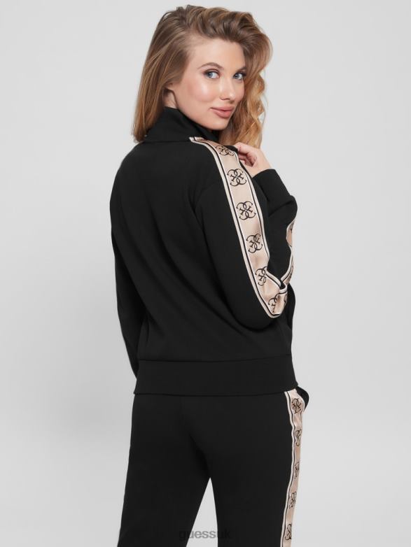 GUESS Women Eco Britney Full-Zip Sweatshirt Black Apparel V28V61775