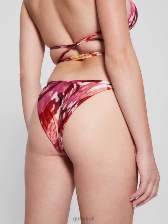 GUESS Women Eco V-Front Bikini Bottoms Colorfull Animalier Apparel V28V62569