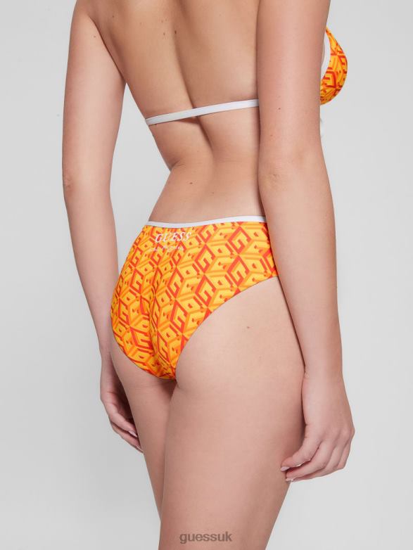 GUESS Women G-Cube Sporty Chic Bikini Bottom G Cube Tart Yellow Apparel V28V62547