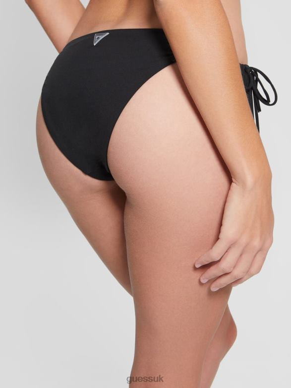 GUESS Women Logo Tassel String Bikini Bottoms Black Apparel V28V62574