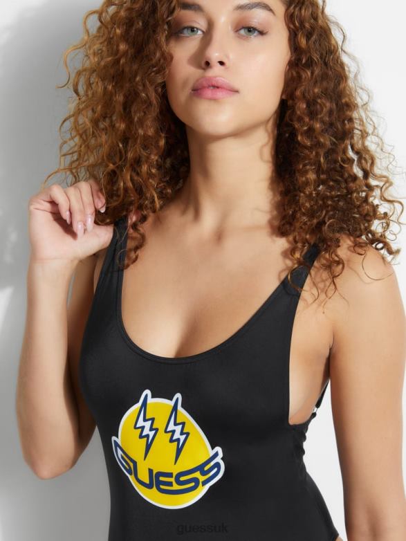 GUESS X J Balvin Women One-Piece Swimsuit Black Apparel V28V62620