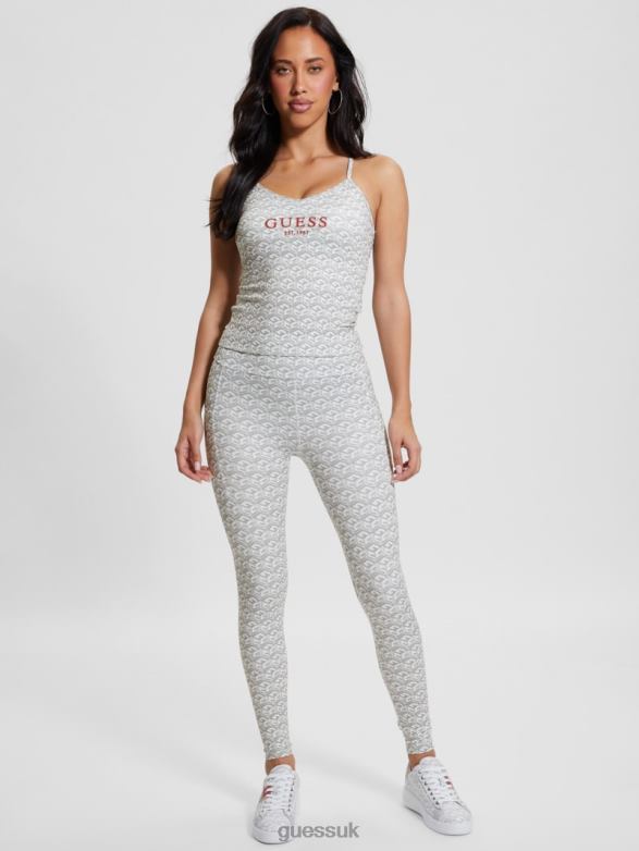 GUESS Women Eco G-Cube Active Tank Stripe G-Cube Small Gray Apparel V28V61006