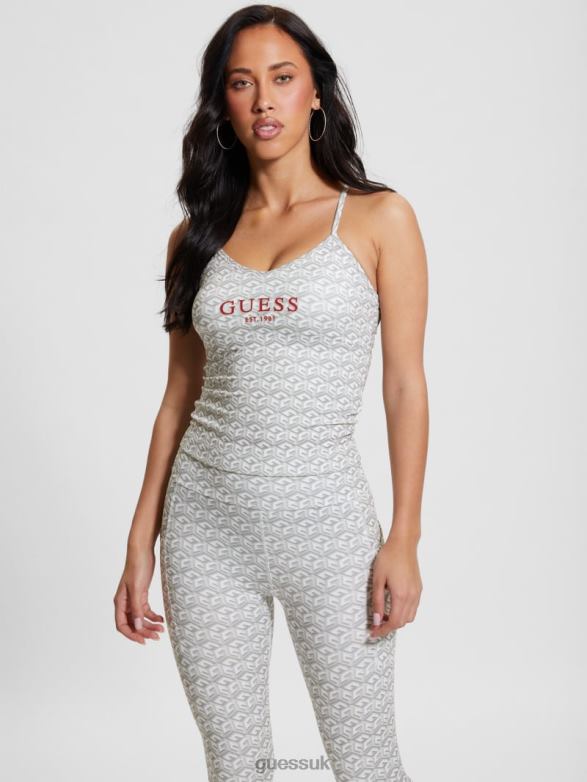 GUESS Women Eco G-Cube Active Tank Stripe G-Cube Small Gray Apparel V28V61006