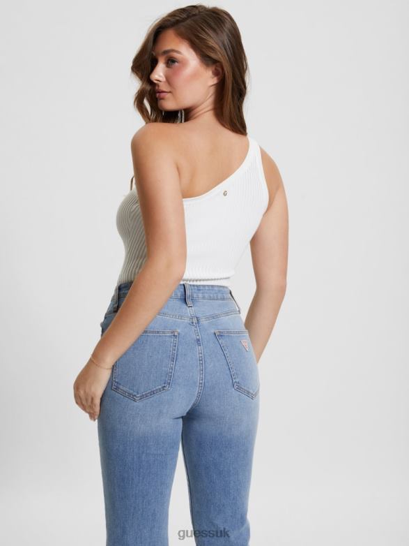 GUESS Women Eco Mel Ottoman Bodysuit Dove White Apparel V28V61019