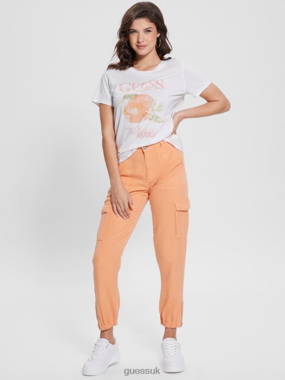 GUESS Women Fruit Easy Tee Pure White Apparel V28V6951