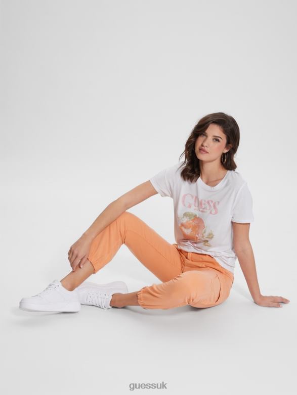 GUESS Women Fruit Easy Tee Pure White Apparel V28V6951
