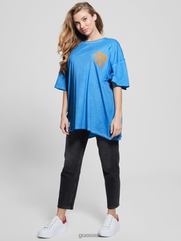 GUESS Women Home Sweet Home Lounge Tee Morning Glory Multi Apparel V28V61034