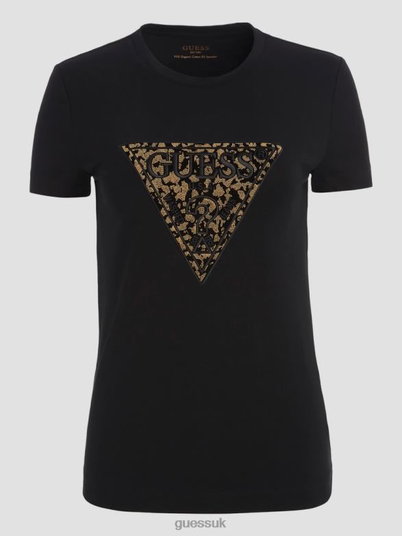 GUESS Women Lidia Logo Tee Black Apparel V28V61442