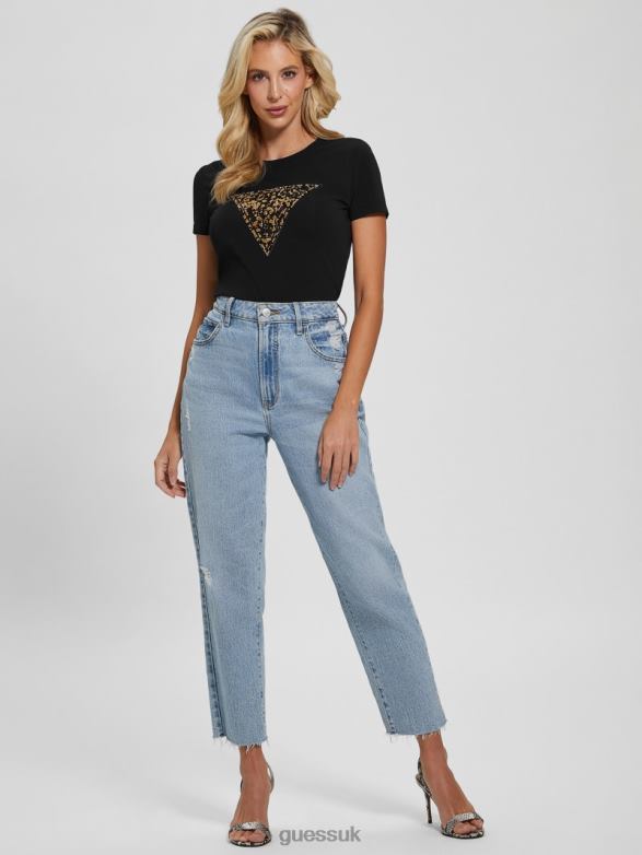 GUESS Women Lidia Logo Tee Black Apparel V28V61442