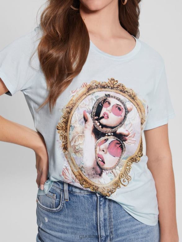 GUESS Women Lipstick Mirror Tee Fresh Air Apparel V28V61497