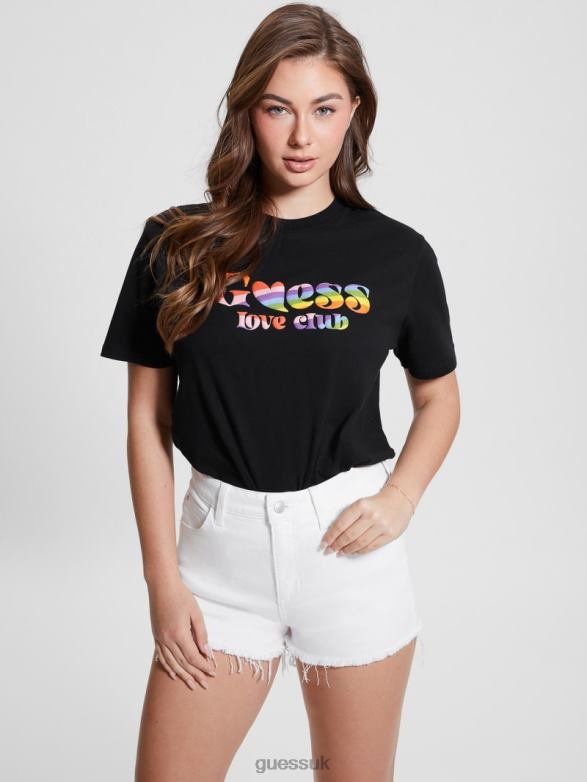 GUESS Women Love Club Tee Black Apparel V28V61112