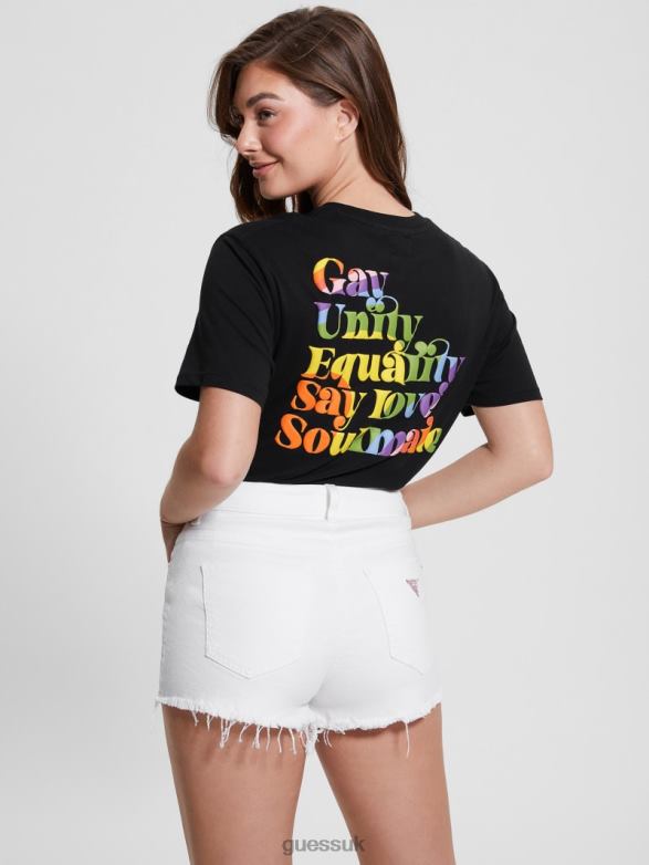 GUESS Women Love Club Tee Black Apparel V28V61112