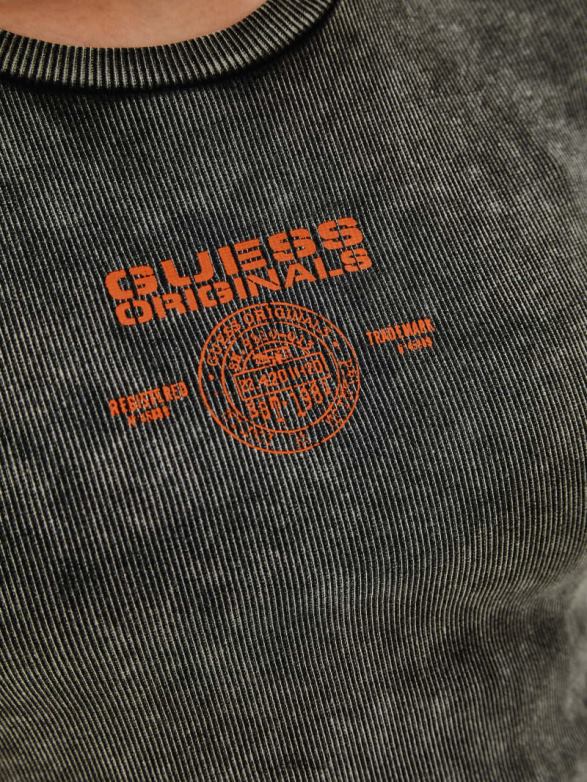 GUESS Women Originals Logo Tee Jet Black Multi Apparel V28V61374