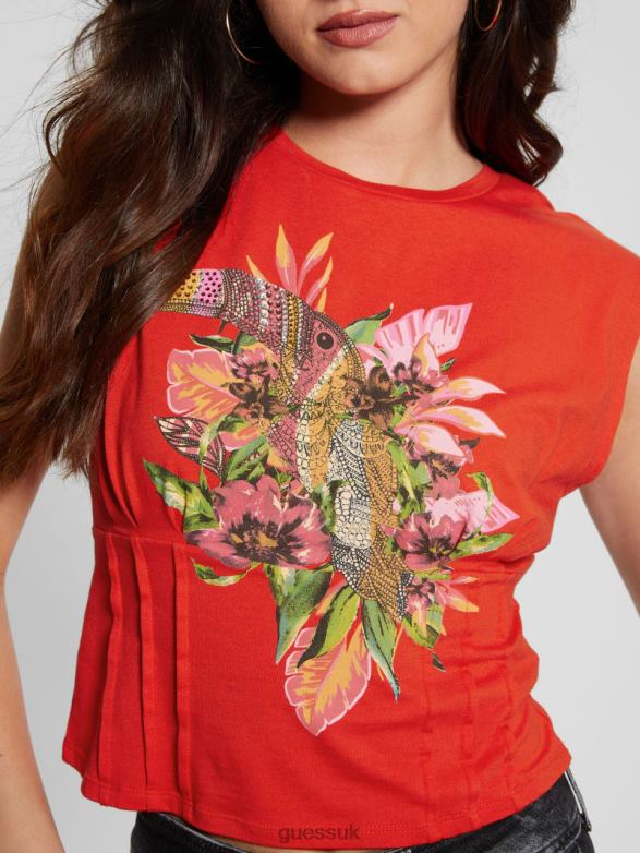 GUESS Women Tropical Corset Tee G539 Apparel V28V61021