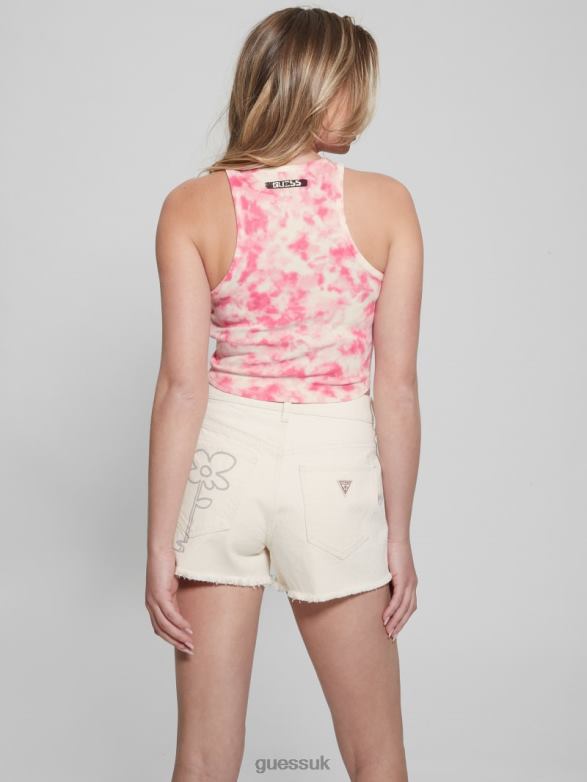 GUESS Women Boy and Girl Graphic Tank Top Striking Fuchsia Pink Mul Apparel V28V61339