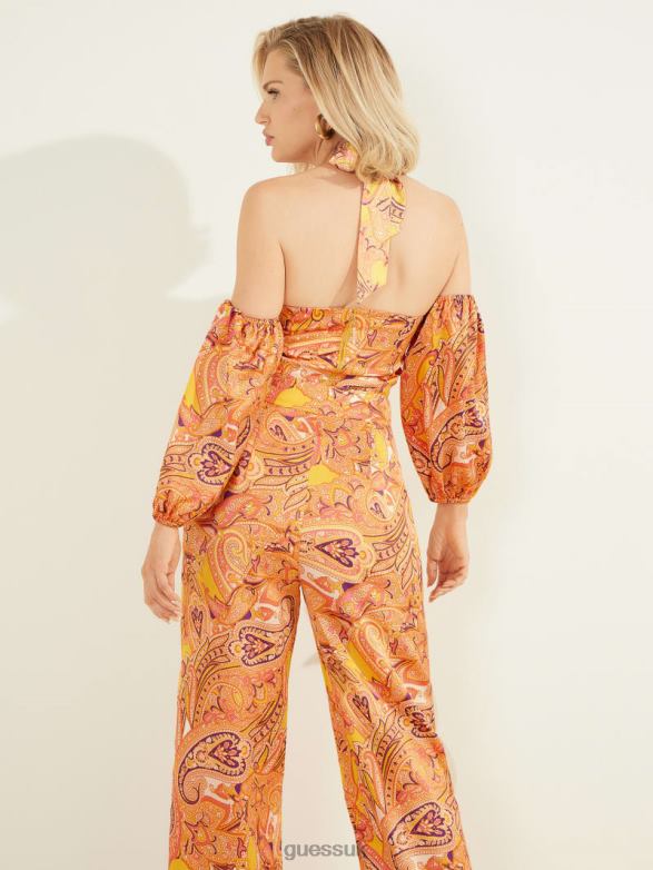GUESS Women Cabo Paisley Cold-Shoulder Top Cabo Paisley Apparel V28V61612