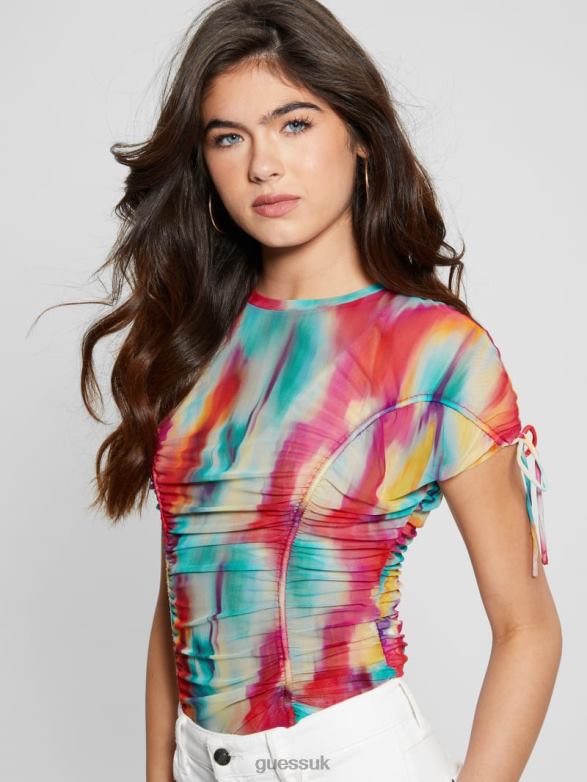 GUESS Women Eco Amaya Shirred Top Life Is Fast Apparel V28V61069