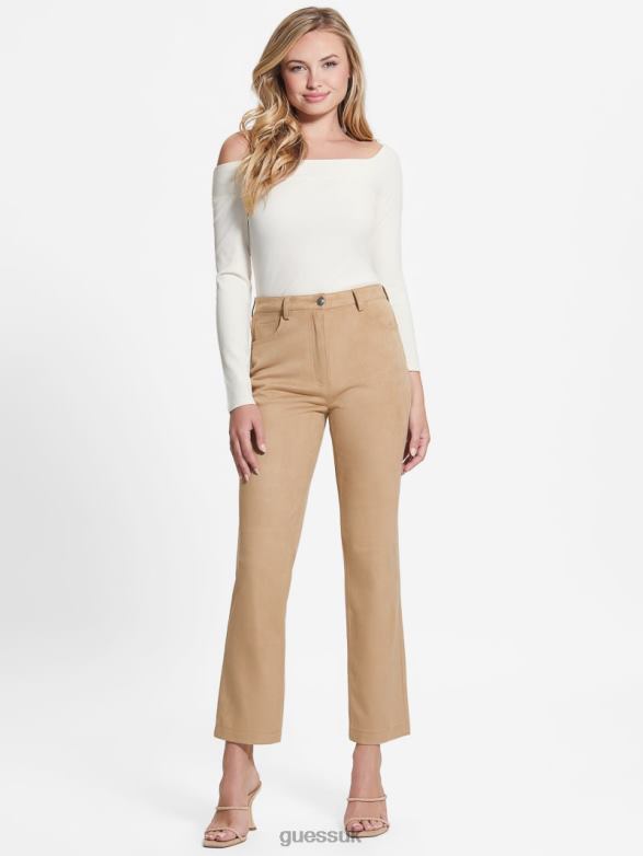 GUESS Women Eco Amelia Off-the-Shoulder Top Cream White Apparel V28V61630