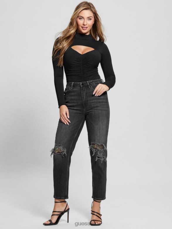 GUESS Women Eco Brienna Cutout Top Black Apparel V28V6965