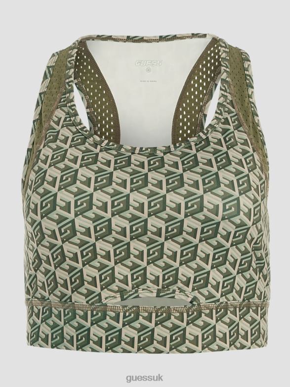 GUESS Women Eco Daria Active Top G Cube Olive Combo Apparel V28V61504